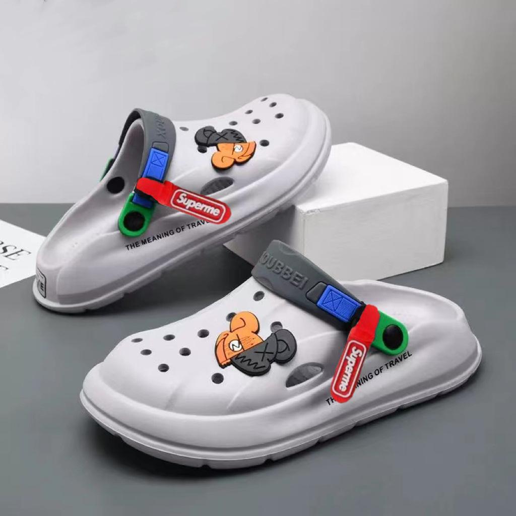 Thick-soled Hole Shoes Men's 2025 New Non-slip Thick-soled Light and Breathable Beach Bag Head Cool Slippers