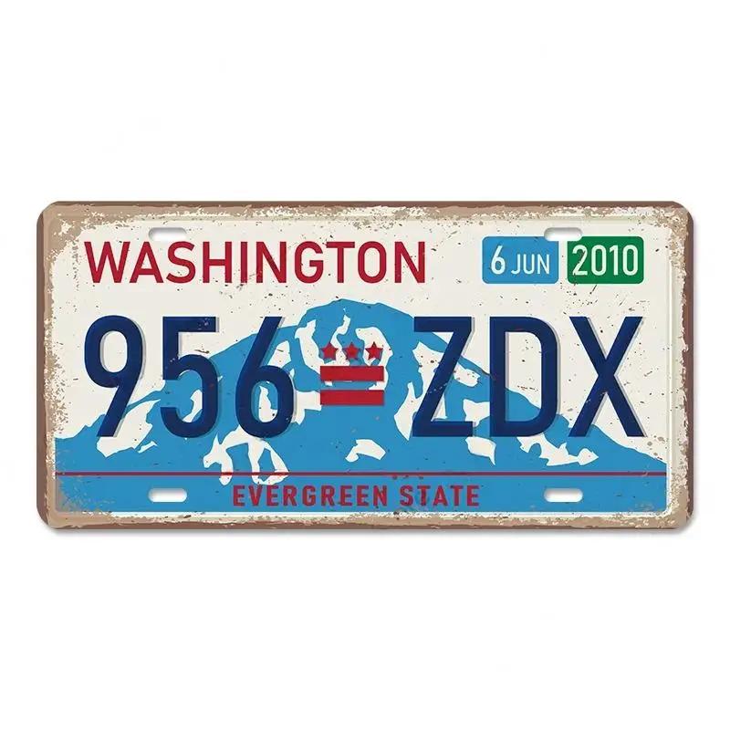 Poster de epocă Placă Statelor Americane Semne de tablă din metal Florida California Texas Hawaii Placă de înmatriculare Club Bar Garage Decor de perete