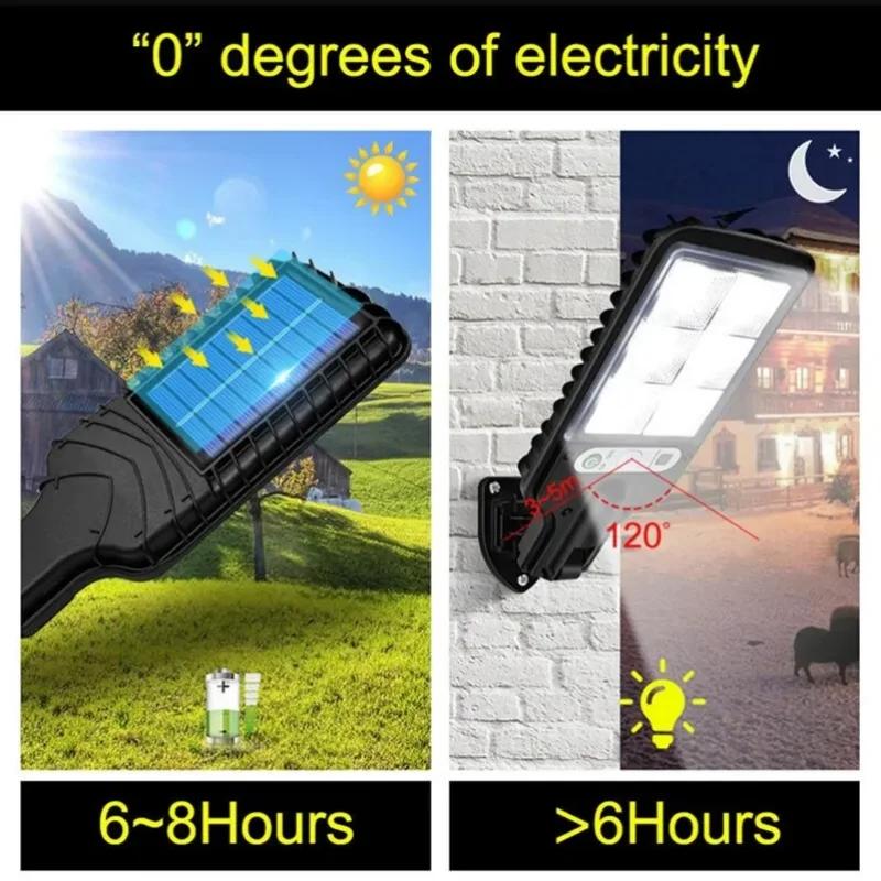 Solar Powered LED Outdoor Wall Light with Motion Sensor 3 Modes Waterproof IP65 Security Lighting for Garden Patio Yard Path