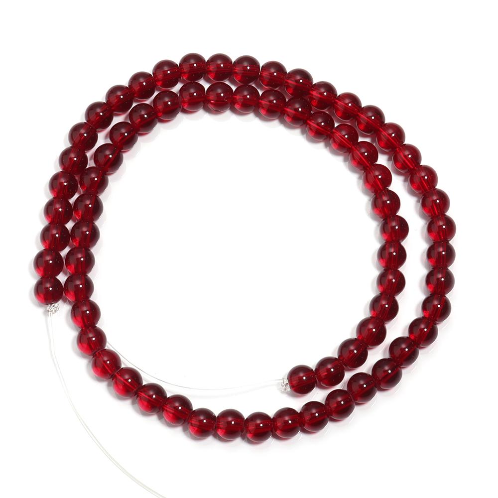 1 String Red Glass Beads 4/6/8/10/12mm Loose Spaced Round Beads For Jewelry Making Findings DIY Exquisite Bracelet Necklace Gift