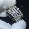 Vintage Magnificent Ring Silver Color Promise Aaaaa Zircon Cz Engagement Wedding Band Rings For Women Men Finger Jewelry
