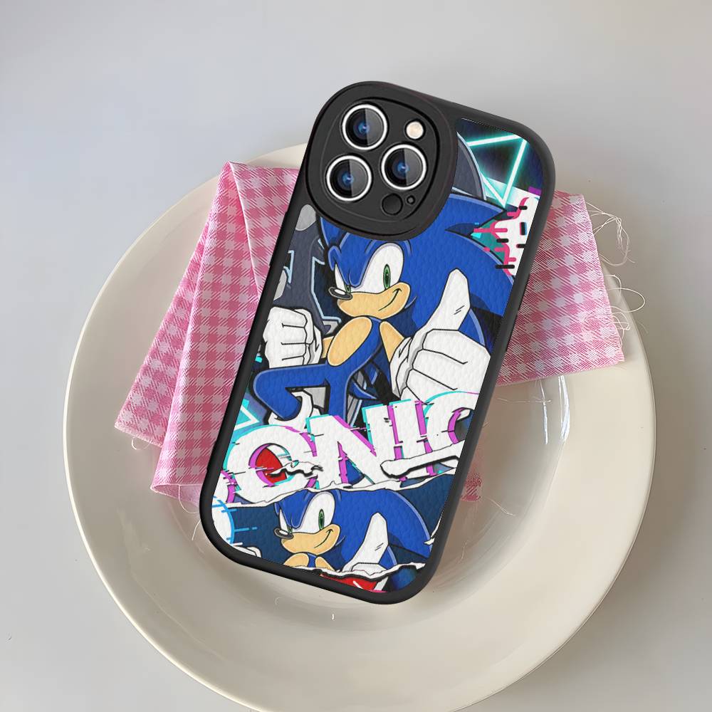 Anime S-Sonic H-HedgehogES Phone Case For IPhone 16 15 14 13 Pro Max 11 12 Plus Leather Silicone Cover