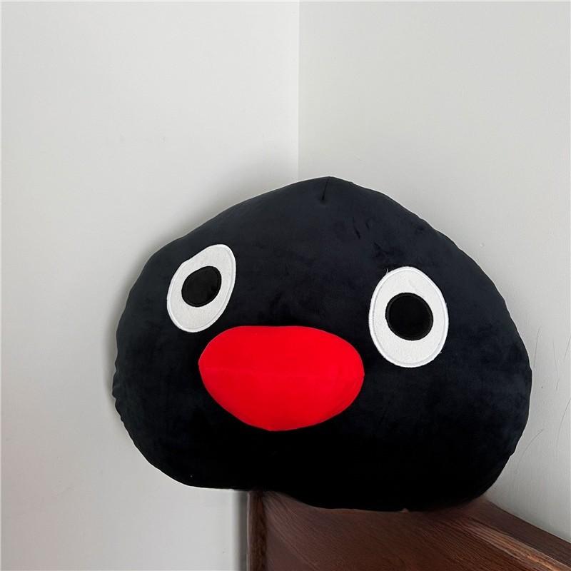 Cute Cartoon Penguin Plush Pillow For Home Office Lounge Napping Comfort чёрный