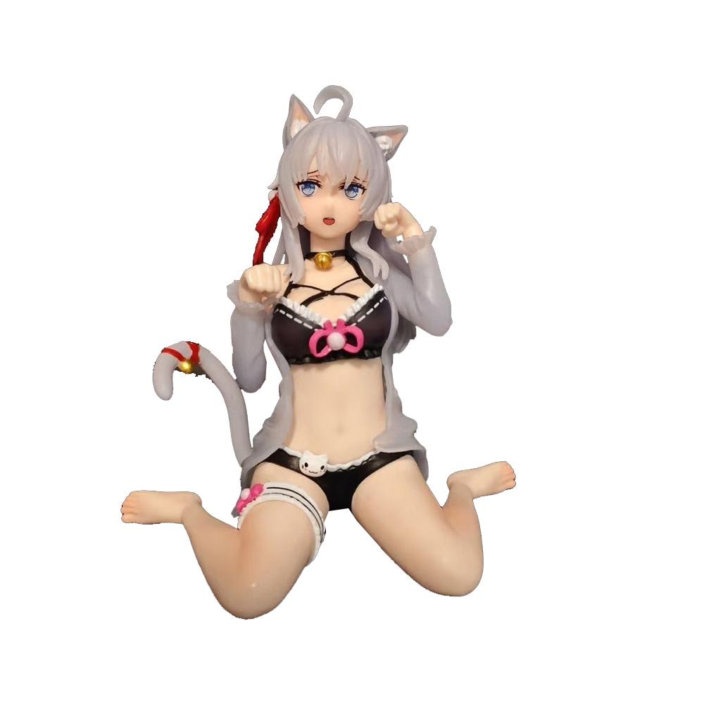Anime Character Cute Sitting Girl Action Figure Toys PVC Model Toy Computer Ornament Box Packaging