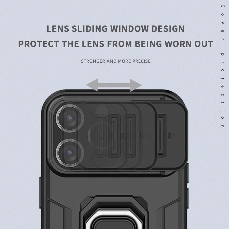 Fundas für iPhone 14 Pro Max Hülle Stoßfester Panzerring Schiebelinse Schützen Sie die Rückseite Coque für Apple iPhone 13 14 15 Plus Telefonabdeckung