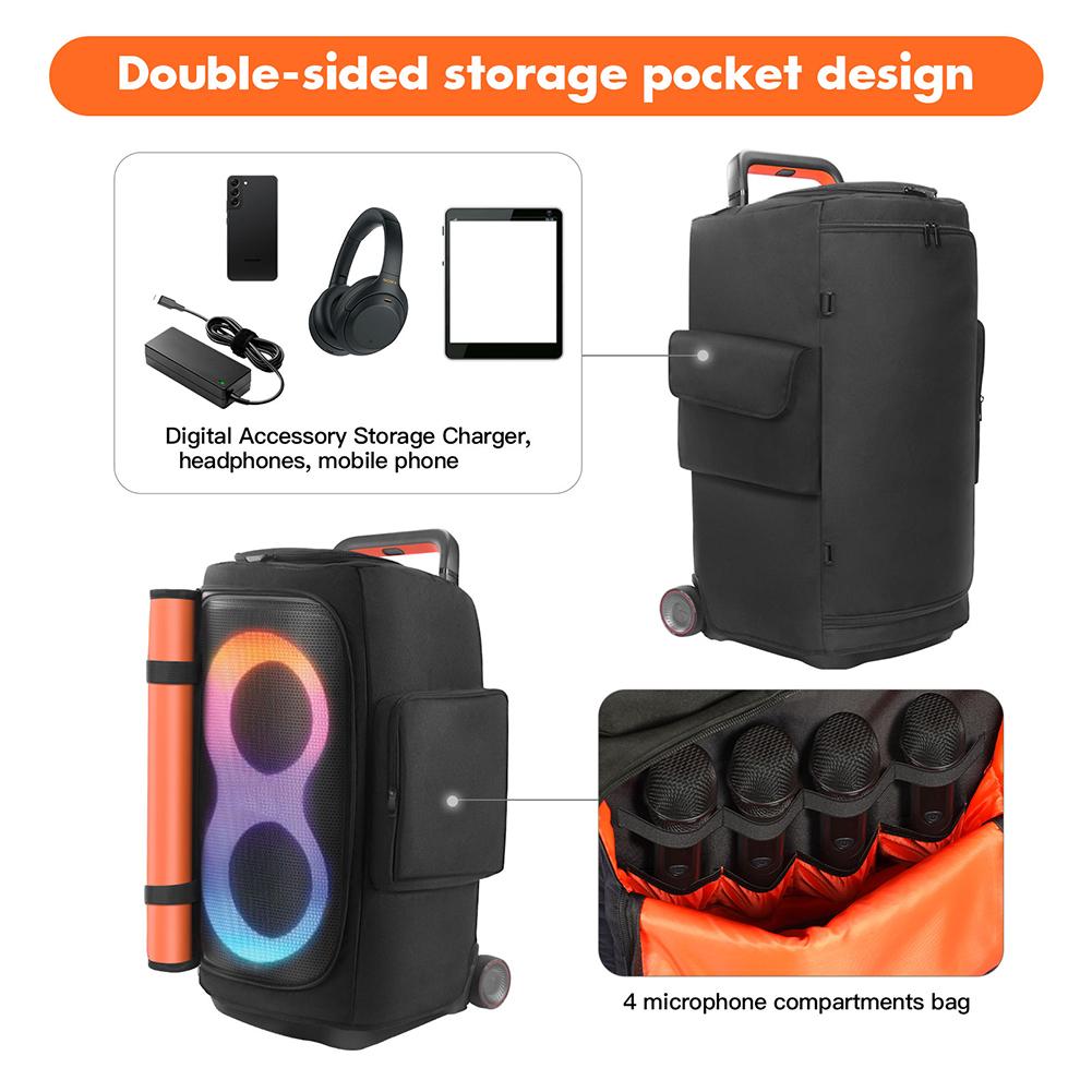 Speaker Carry Box for JBL PARTYBOX 520 Storage Bag Anti-Slip Padded Speaker Protective Cover Double-Sided Speaker Storage Bag