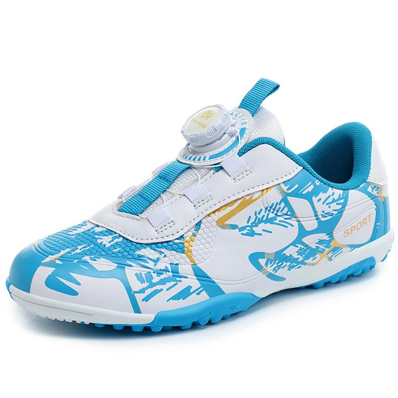 2023 New School Season Children's Football Shoes Rotating Button Boys Short Nails TF Training Football Shoes
