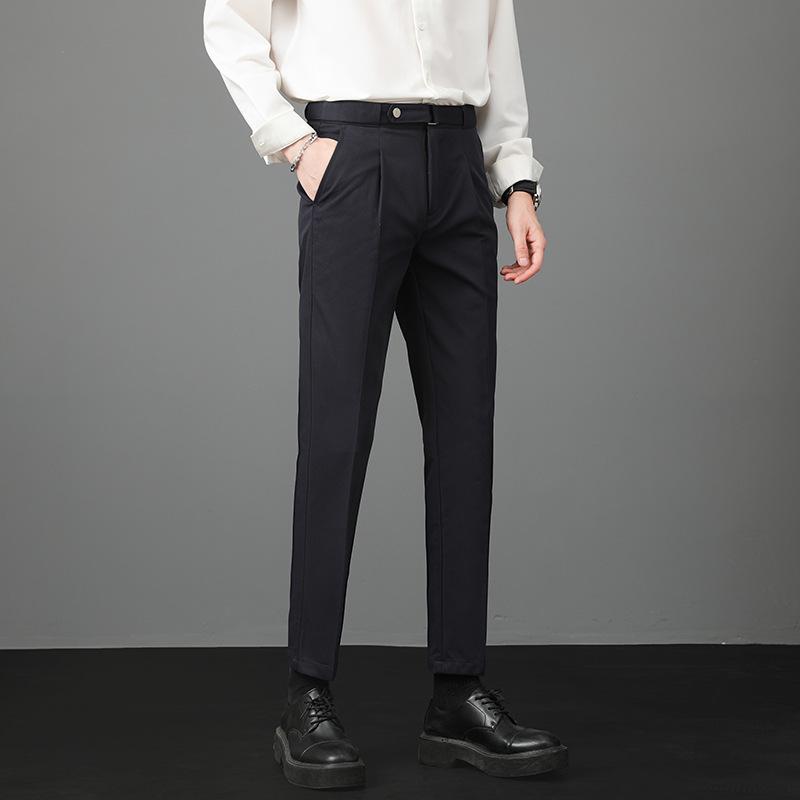 Popular, light luxury belt Neapolitan men's casual small trousers autumn new young men's trousers trousers trousers