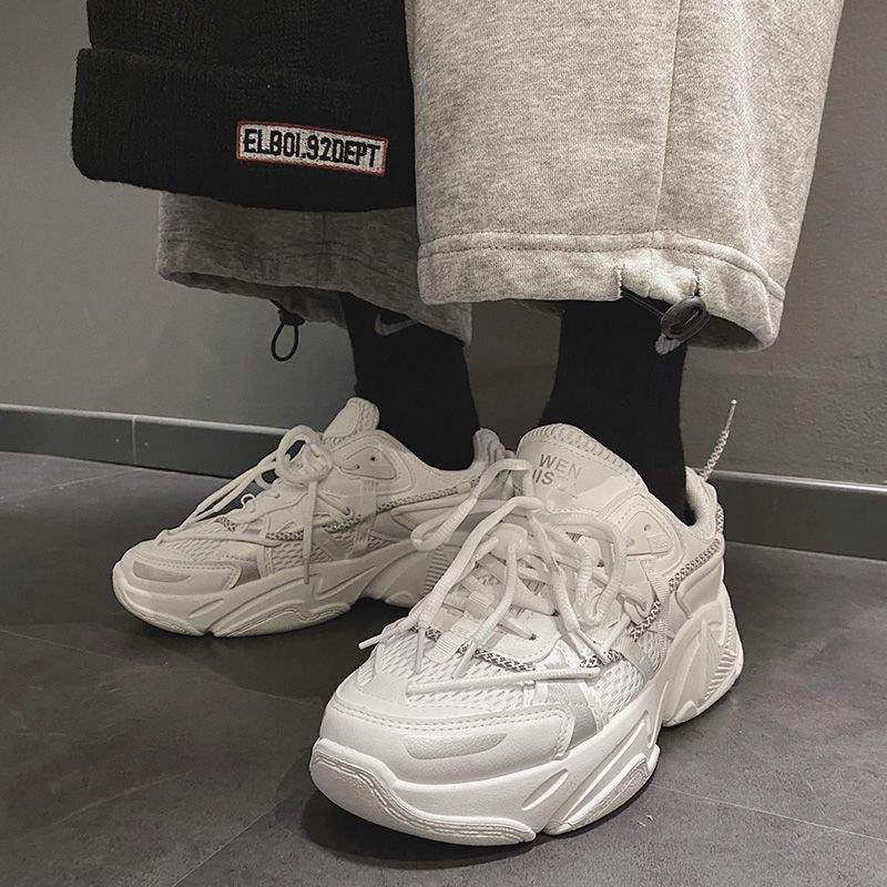 2025 new chic Japanese and Korean trend couple velvet dad shoes trendy casual versatile sports shoes mesh trendy shoes men