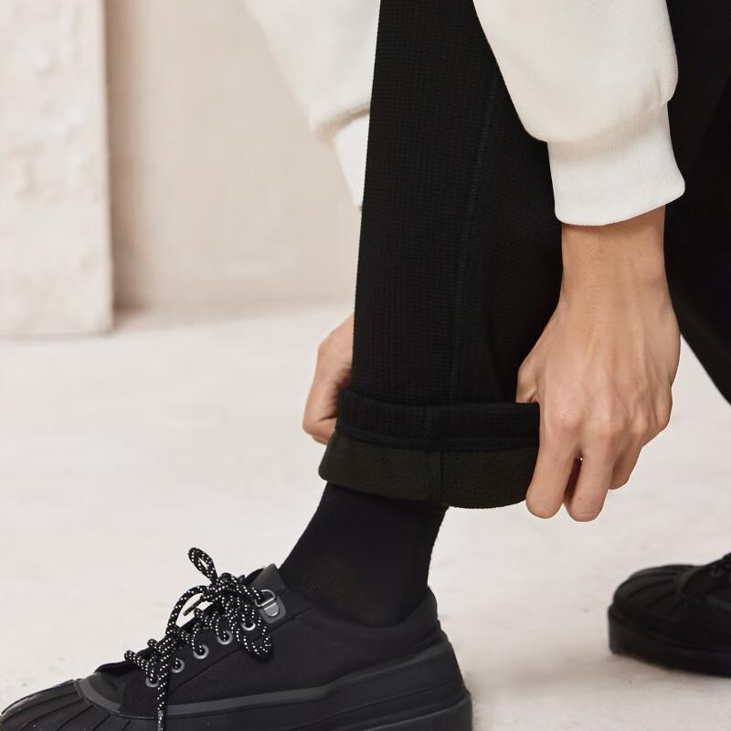 JACK&JONES Men's Waffle Knit Fleece Drawstring Sweatpants