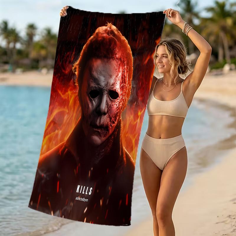 Beach Towel with The Revenge of Michael Myers Pattern - soft,absorbent,machine washable Lightweight&Modern,swimming,Travel Essentials