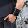 Vintage Lær Armbånd Armmansjett Goth Metall Armbånd Skjult Spenne Justerbar Gotisk Punk Armbånd Herresmykker