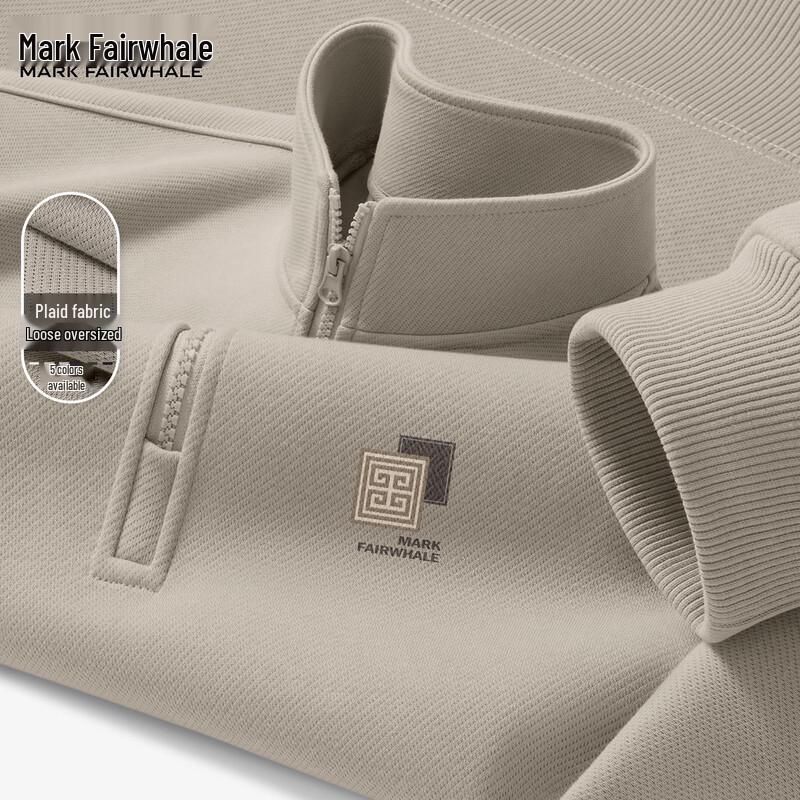 Mark Fairwhale Men's Stand Collar Half-Zip Pullover Sweatshirt