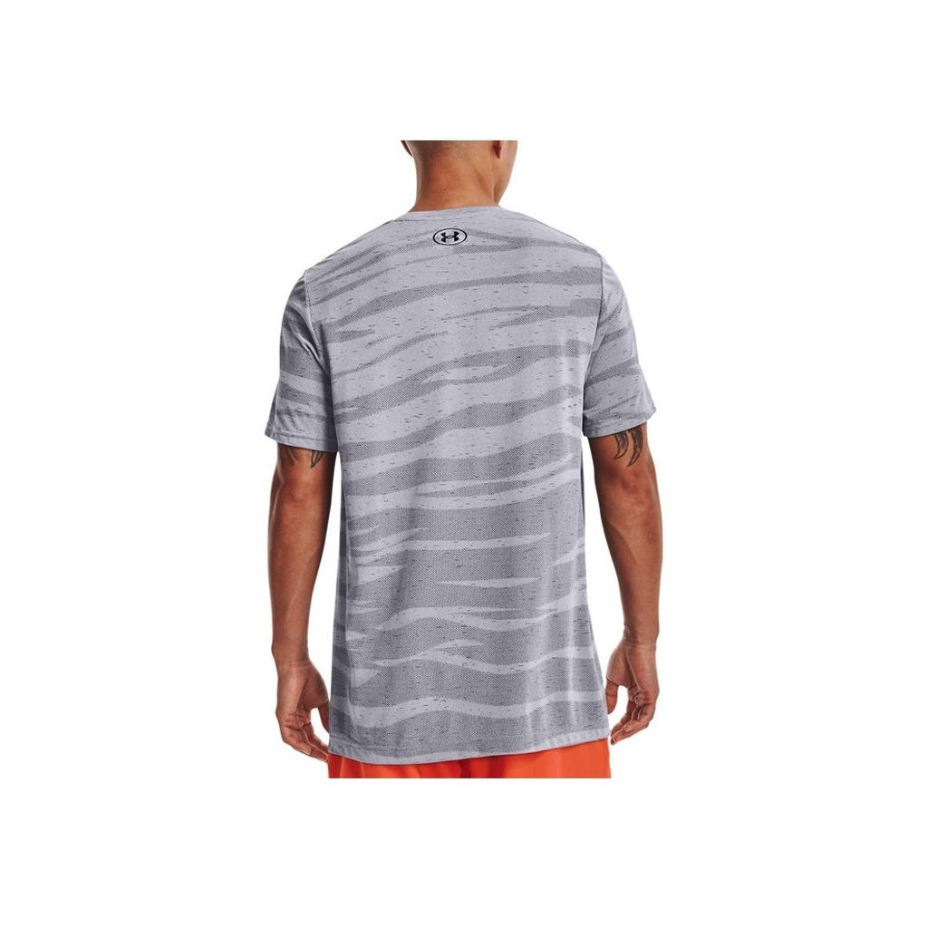 Under Armour Logo Print Pullover Crew Neck T-Shirt Men Tops Grey 1373726-011