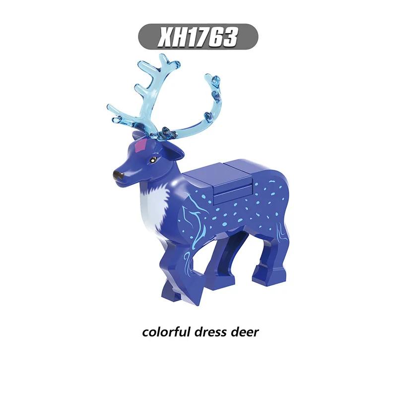 

Christmas Elk Reindeer Deer Figures Animals Building Blocks Bricks Playthings for Children Kids Xmas Plaything Block Gifts