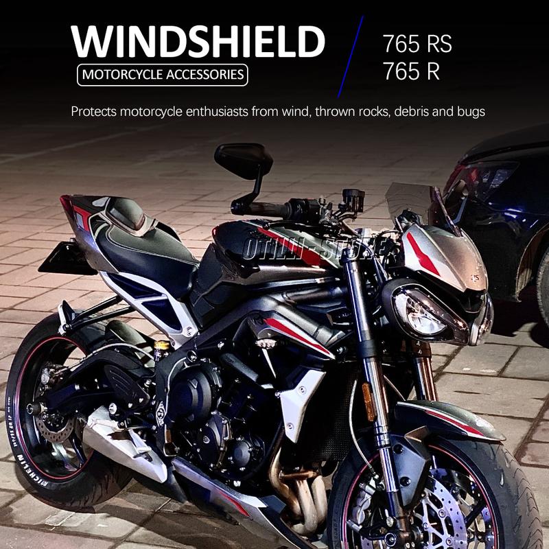 2020 2021 2022 765 RS R S Motorcycle Windshield Windscreen Athletic Wind Deflector For Street Triple 765S 765RS 765R S660 S 660