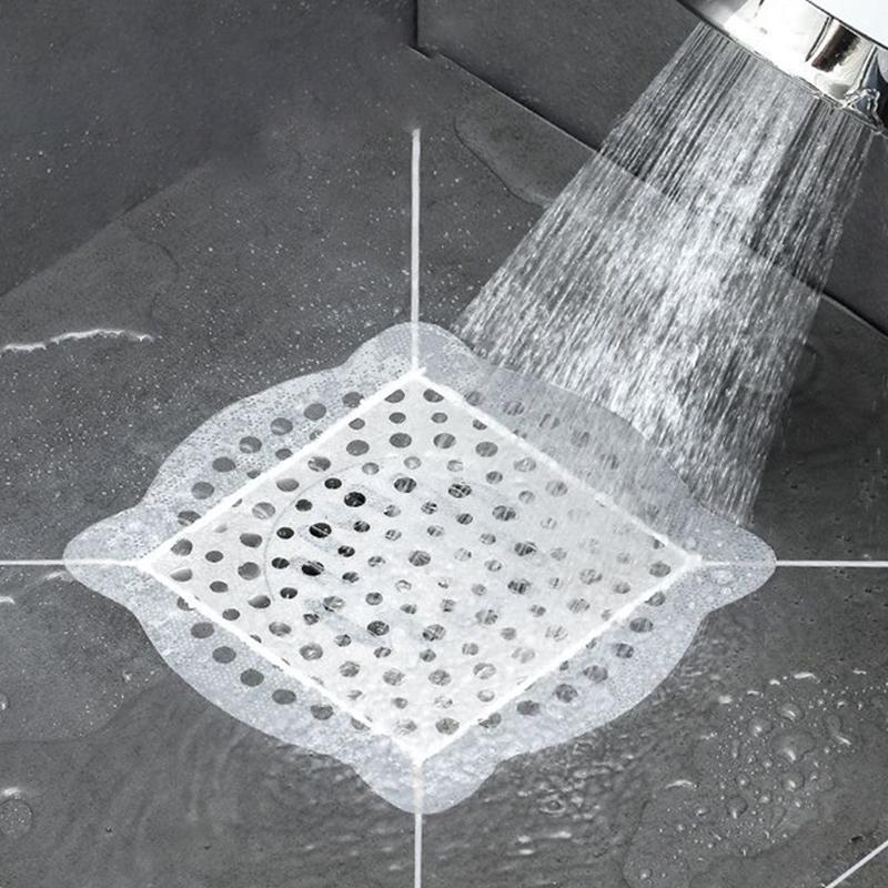 100/5pcs Mesh Disposable Floor Drain Sticker Hair Catcher Stopper Anti-blocking Filter Sticker Bathroom Shower Cleaning Tools