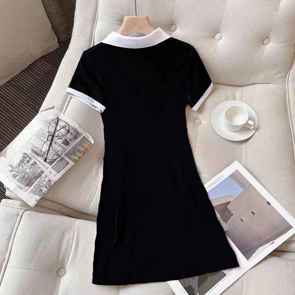 Summer Dress Women Sexy Casual Sheath Mini Dresses Ladies Solid V-Neck Short Sleeve Bodycon Dress