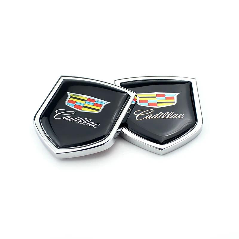 2 Piezas Pegatinas de Ventana de Coche de Aleación Emblema Lateral de Guardabarros para Cadillac Escalade CT4 BLS ATS CTS DTS XLR XTS Deville Seville XT5 CT5