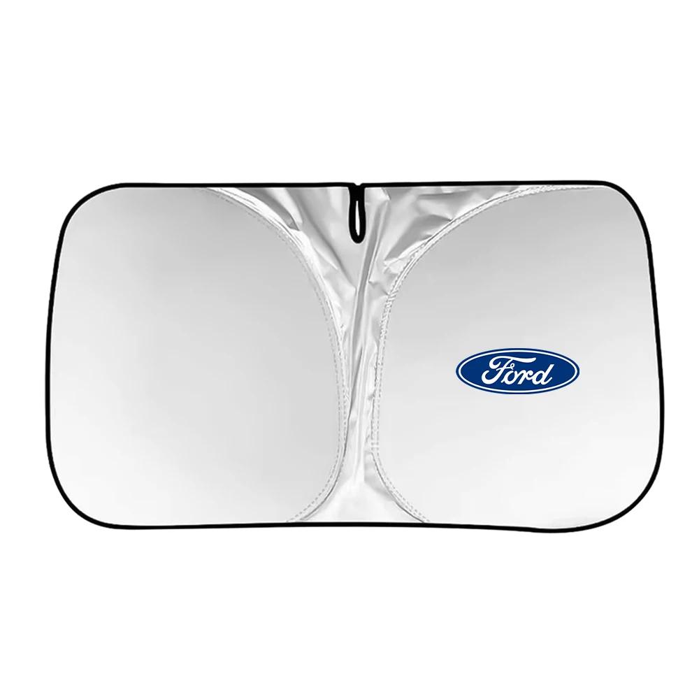Car Sticker Hot For Ford Windshield Sunshade Car Window Sun Shade Cover Auto Sun Visor For Ford Escape Shelby Edge Kuga Fiesta M