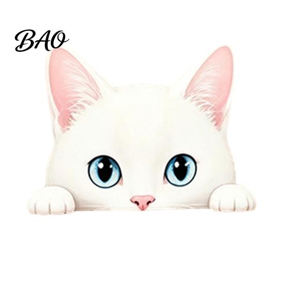 Healing Style Desktop Ornaments Cute Cat Shelf Sitter Ornament, Wooden Peeking Kitten Figurine, Playful Decor 2D Flat Decorative Statue for