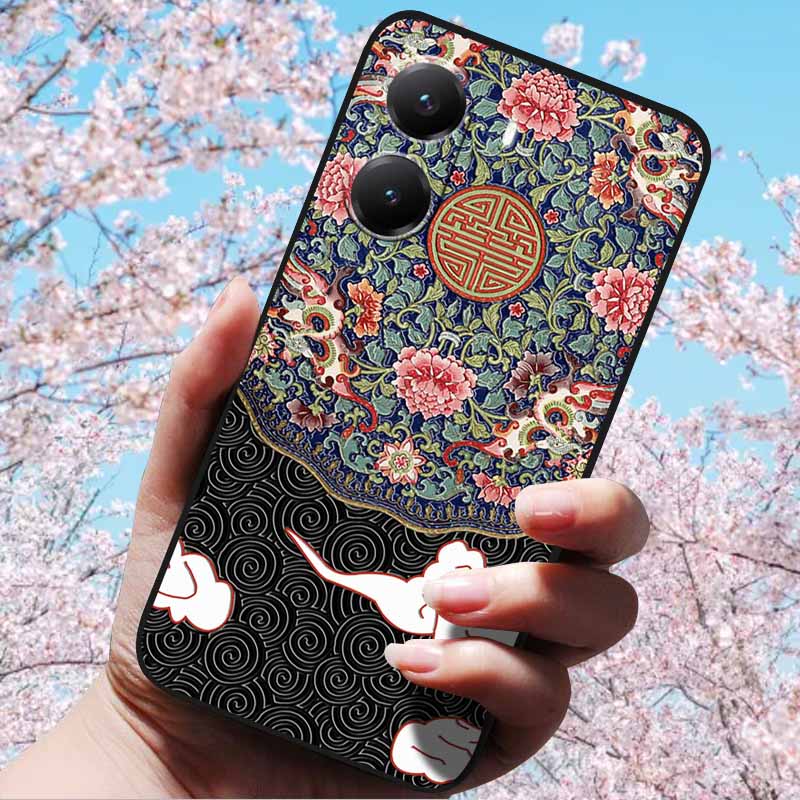 For Xiaomi Poco X7 Pro 3D Relief Flower Emboss Soft Silicone Case Cartoon Painted Back Cover for Poco X7 Pro with 3D Relief Case
