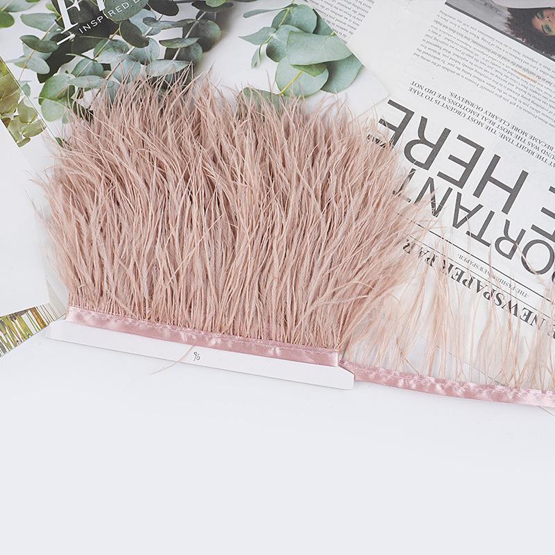 8-10Cm Ostrich Feather Wedding Dress Diy Performance Clothing Accessories Feather Tassel Including Webbing