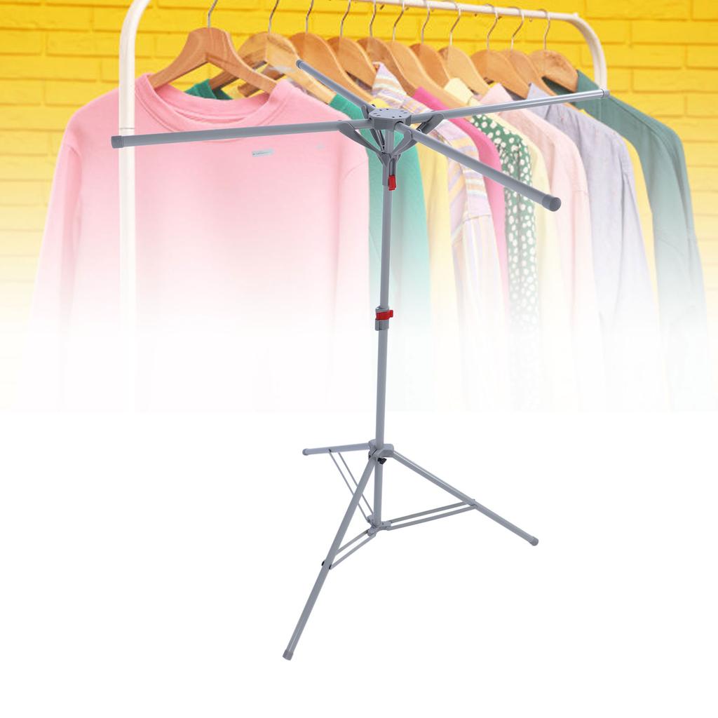 Tripod Clothes Drying Rack Carbon Steel Foldable Windproof Portable Floor Standing Laundry Drying Rack for Indoor Apartment Balcony