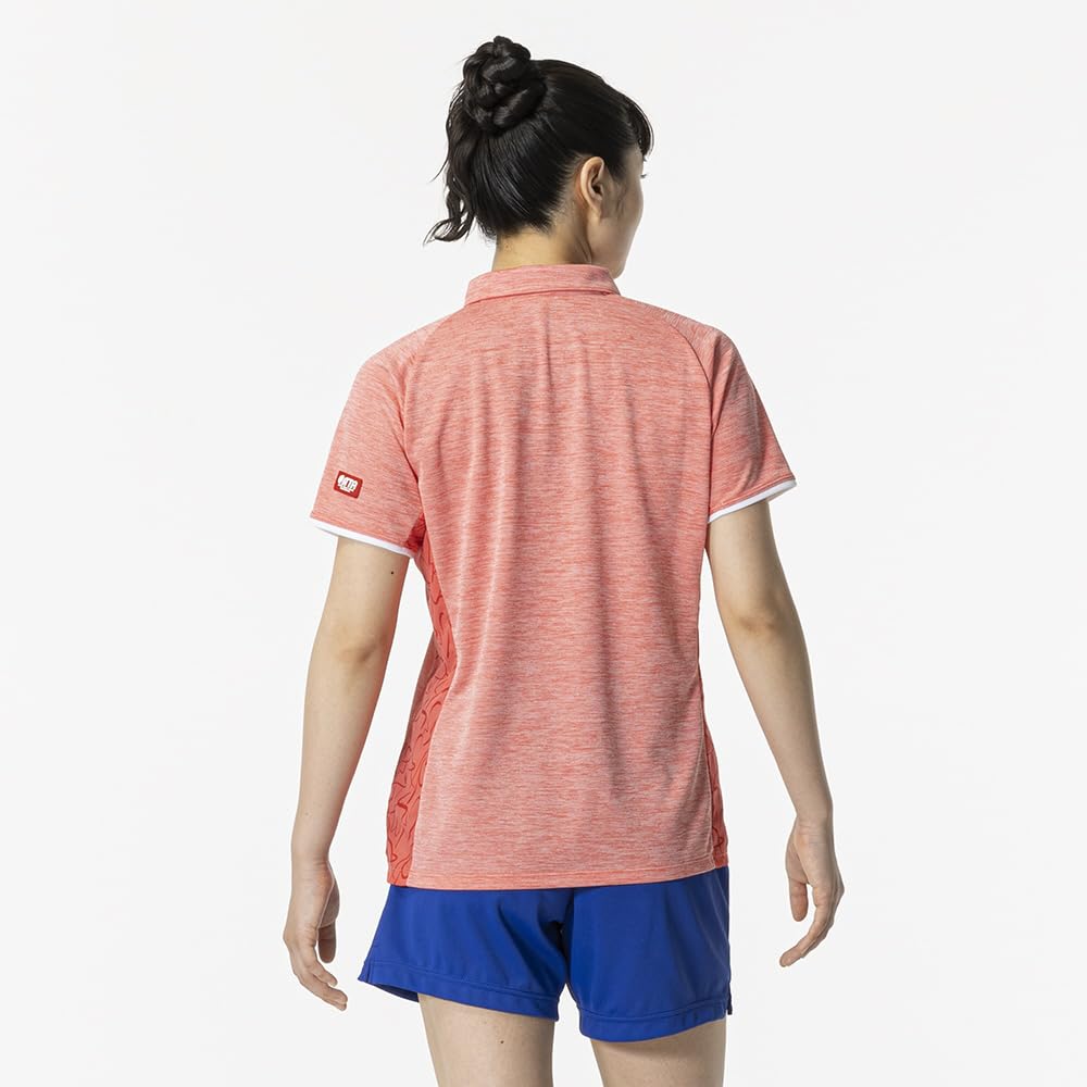 Mizuno Table Tennis Game Short JTTA Dubally Size 82JAB210 Shirt, Sleeve, Certified, Moisture-Wicking, Quick-Drying, Women's, Red, 2XL,