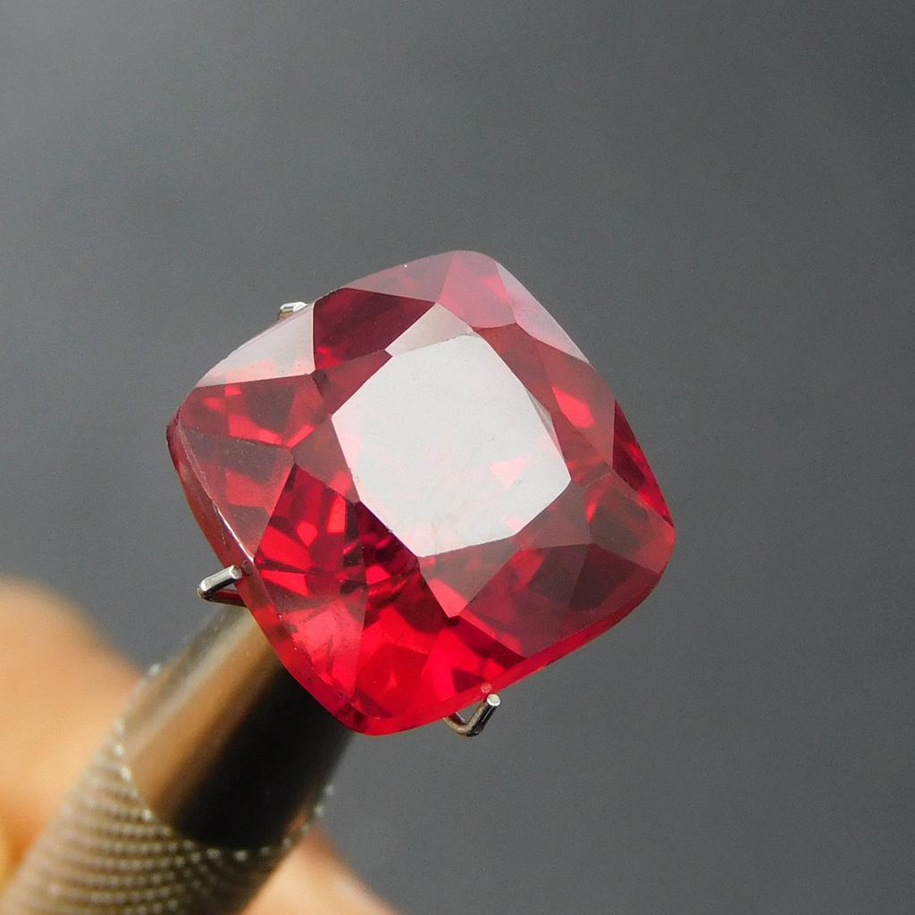 15.9Ct Natural Red Ruby CERTIFEID Square Cushion Cut Loose Gemstone Earring Size P-913-sa