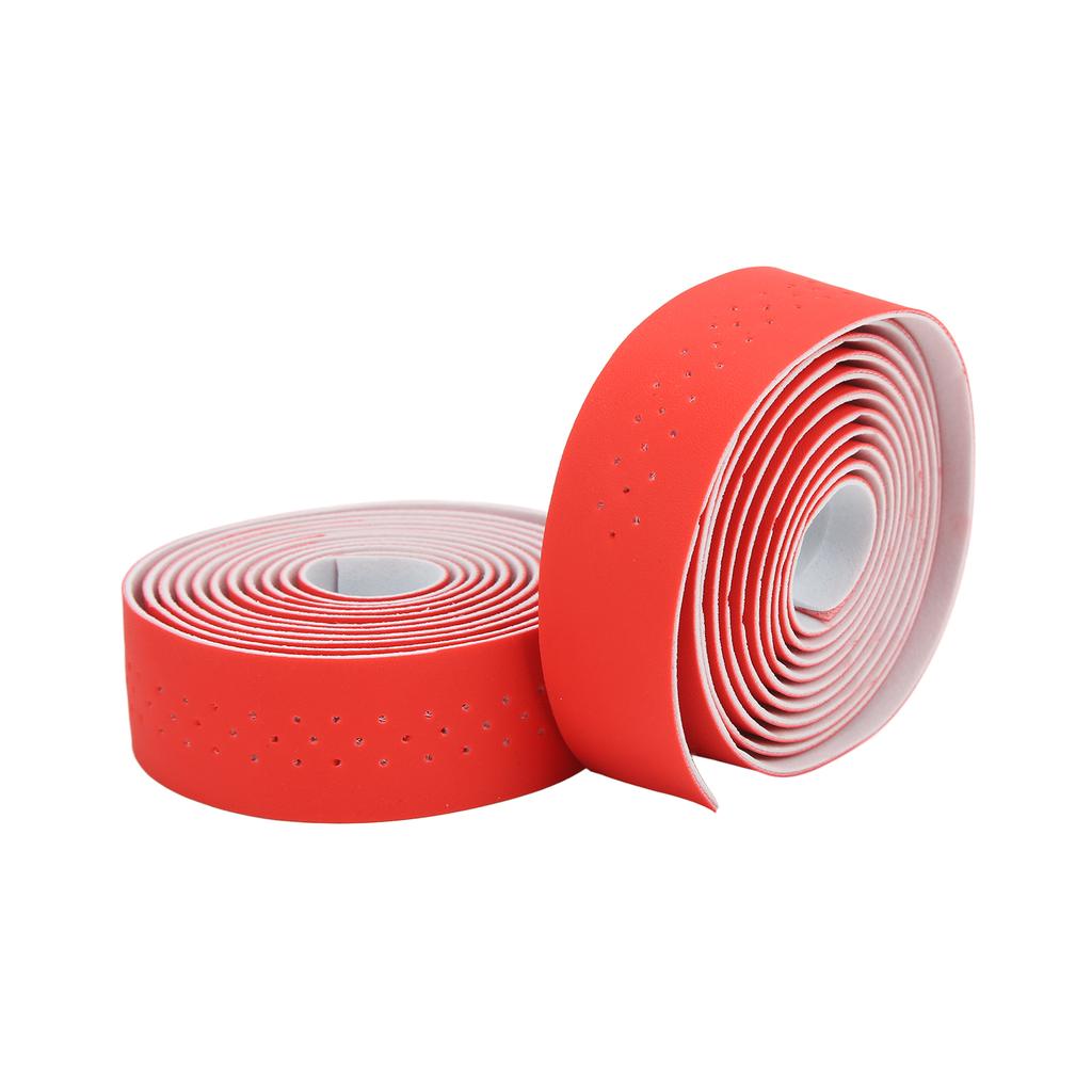 1 Pair Waterproof Bicycle Handlebar Tape Skid Resistance PU Leather Road Vehicle Handlebar TapeRed