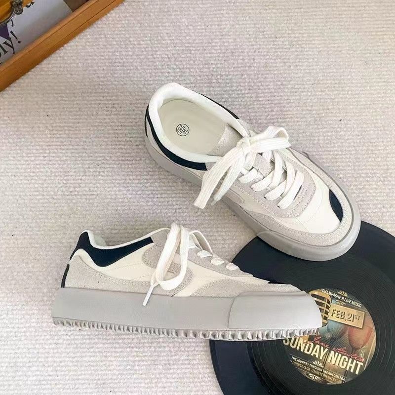 Retro red board shoes women's autumn new niche design sense original ins versatile moral training shoes