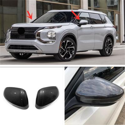 For Mitsubishi Outlander 2022 2023 Carbon Fiber Look Side Rearview Mirror Guard Cover Trim Auto Accessories Car Styling
