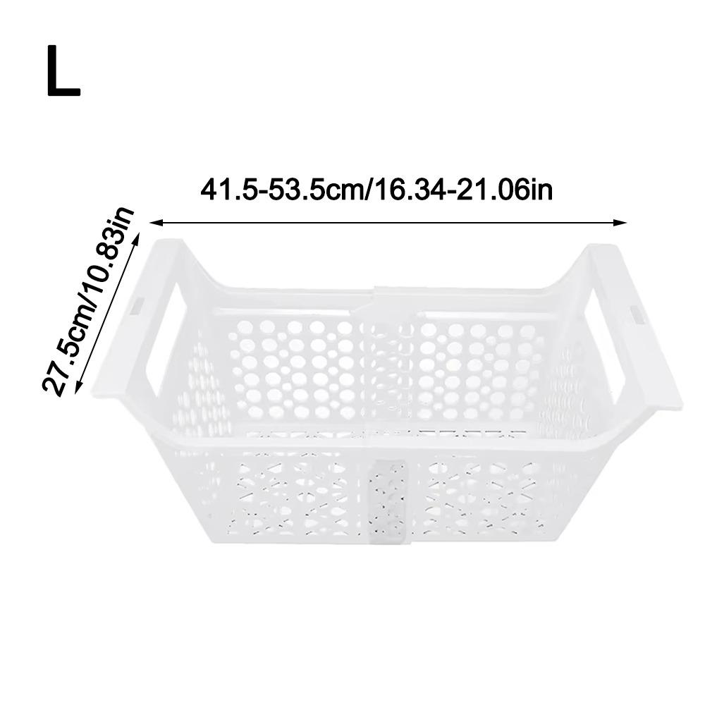 Double Doors Freezer Basket Retractable Refrigerator Basket New Refrigerator Storage Organizer