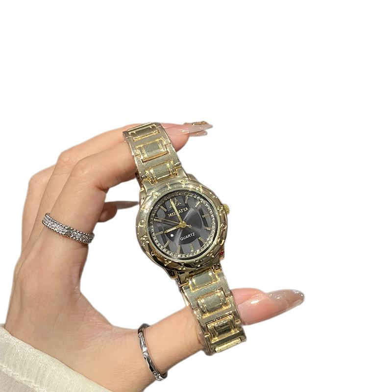 Ladies Bracelet Quartz Watch Round With Diamond Alloy Gift Watch Women'S Watch