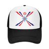 Custom Punk Unisex Assyrian Flag Trucker Hat Adult Aramean Proud Adjustable Baseball Cap for Unisex Women Hip Hop Trucker Cap