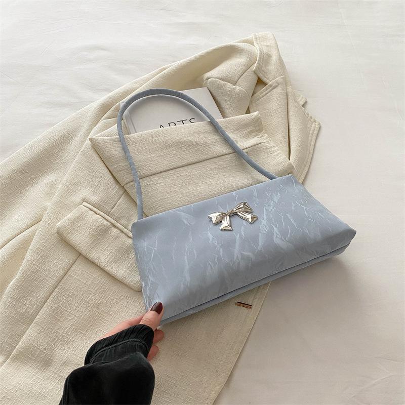 New Fashionable and Beautiful Shoulder Bag Bow Niche Bag Women's Bag Summer Small Square Bag