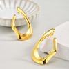 Irregular U-shaped Earrings for Women,Gold Color Exaggerated Stainless Steel Stud Earrings,Vintage Geometric Jewelry Gifts