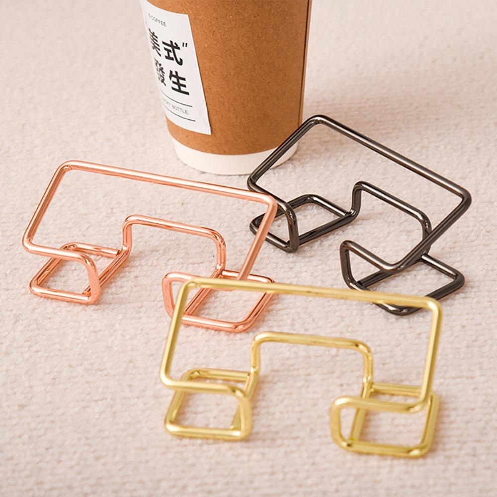 

Metal Business Card Metal Holder Display Bracket High Grade Metal Business Card Rack Countertop золотистый