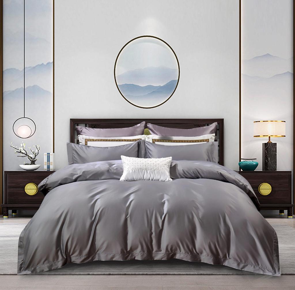 50S Pure Cotton Sateen Solid Color Brocade Fabric Duvet Cover & Bed Sheet Hotel Collection