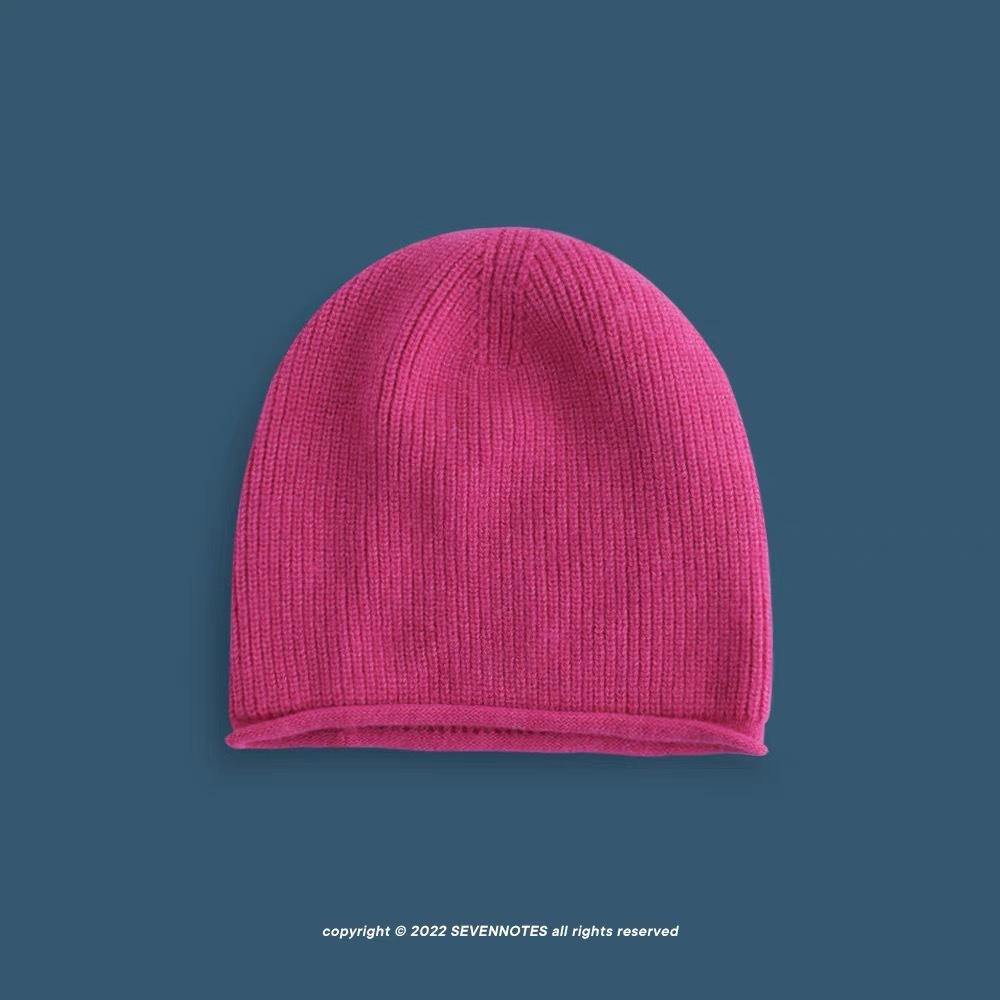 Cold Loose Knitted Hat Men and Women Street Piles of Hats Big Heads Cold Hats Confinement Hat Autumn and Winter