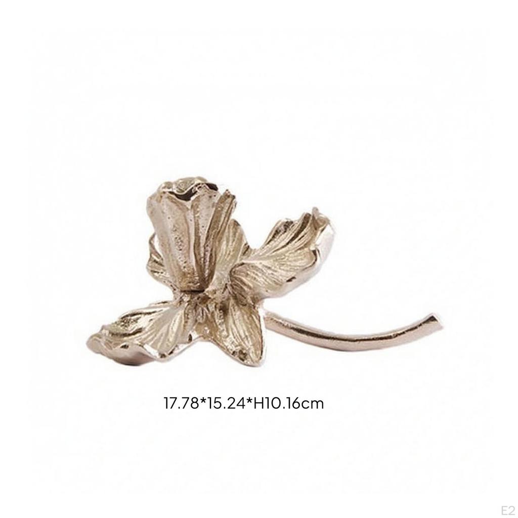 Blooming Metal Taper Candle Holder | Silver Electroplated Finish, Textured Curved Petals, Floral