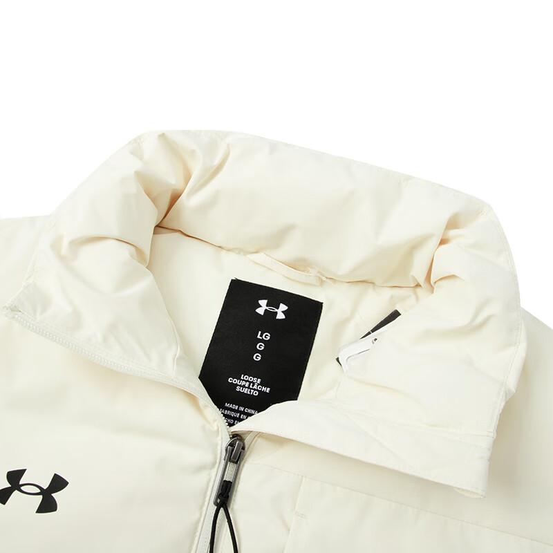 Under Armour Solid Color Outdoor Running Casual Down Vest Breathable Casual Knitted Sports Pants Set Unisex Activewear 23600803-101+23600704-001