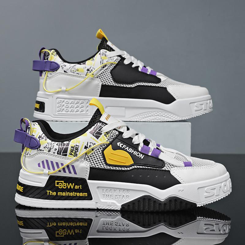 Men's Fashion Casual Low Top Skateboarding Shoes Boys Comfortable Sneakers Male Students Trending Soft Sole Classic Breathable Gym Non-slip