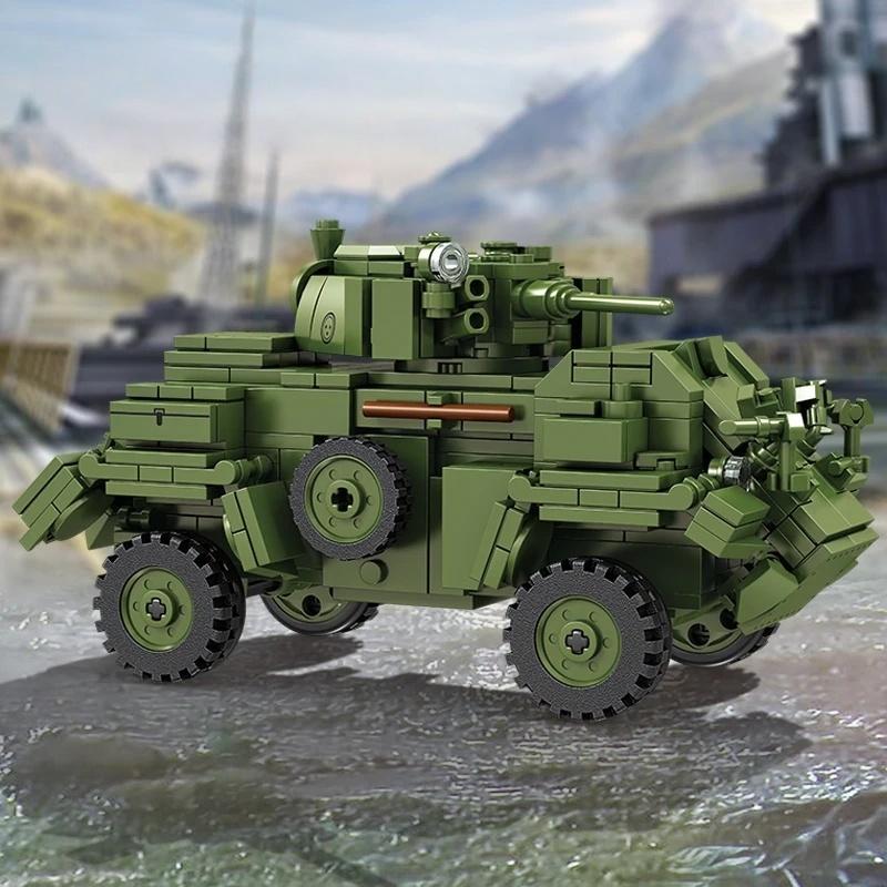 WW2 MK.IV Armored Cars Building Blocks Set Military Vehicle Model Anti Tank Self Propelled Gun MOC Bricks Toys Adults Kids Birthday Gifts