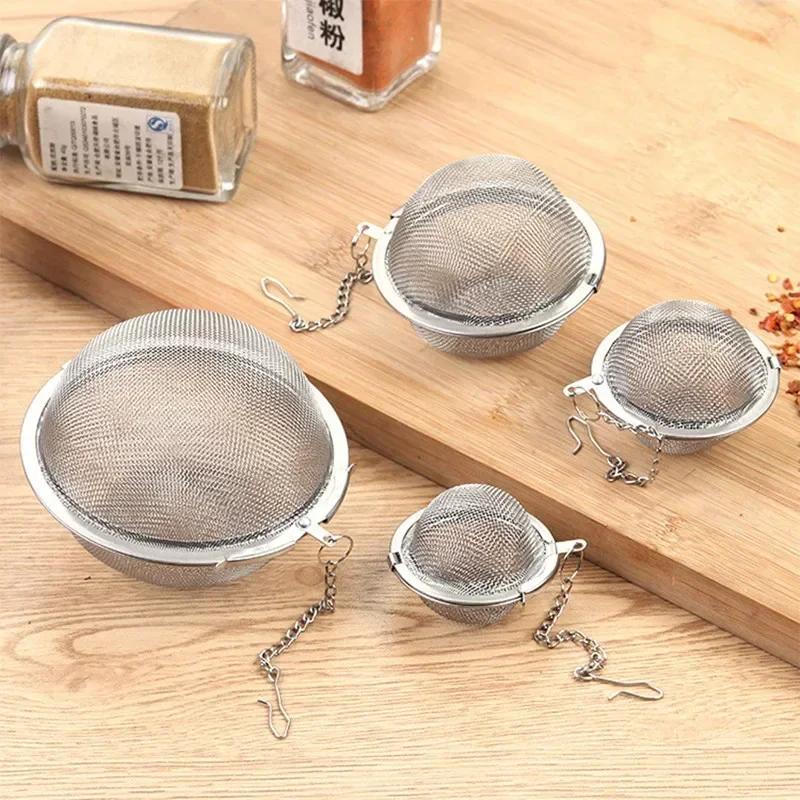 1 Pc Sphere Locking Spice Tea Ball Strainer Mesh Infuser Tea Filter Strainers Stainless Steel Tea Accessories Kichen Accessories