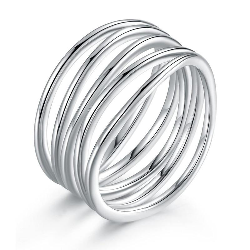 925 Sterling Silver Multi-layers Wedding Rings for Women Fashion Female Finger Rings Wedding Jewelry New 2025