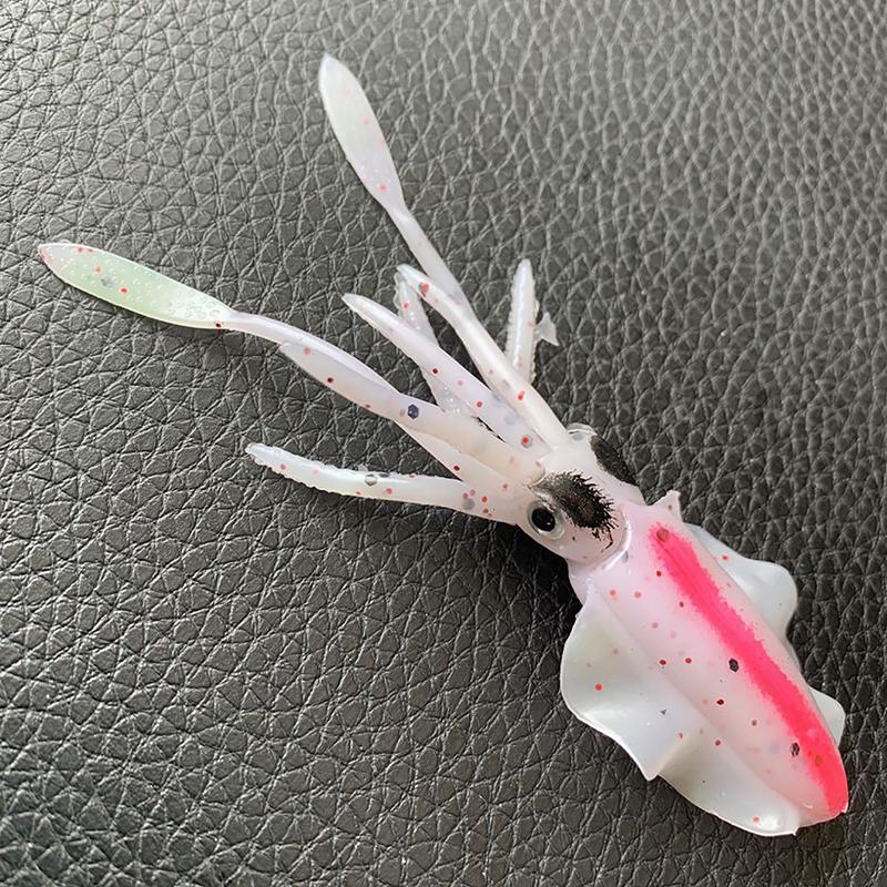 Isca de pesca macia para lula, isca luminosa/uv para lula, isca de pesca para pesca marítima, isca wobbler