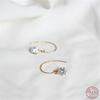 French Exquisite Simple Sparkling Zircon Earrings for Women 925 Sterling Silver Gold Plated Jewelry Gift