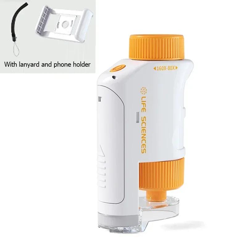 Handheld Microscope Package Lab LED Light 80X to 160X Home School Biological Science Instructive Playthings Designed For Children Birth Date Present